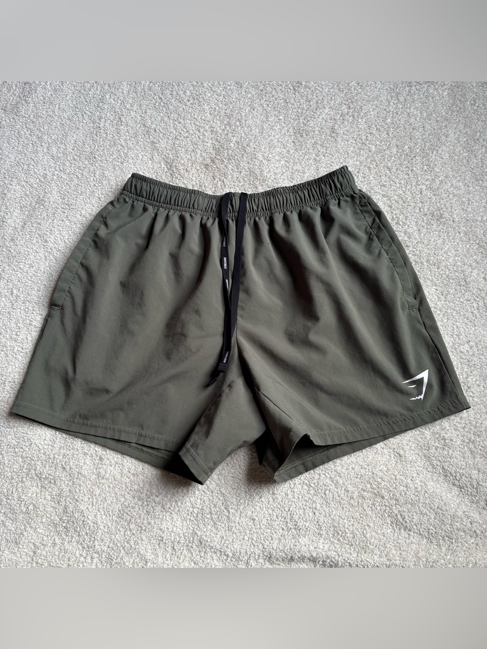 Gymshark Green Athletic Shorts with Black Drawstring